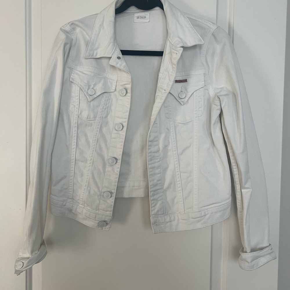 Hudson Jeans White Cropped Jean Jacket